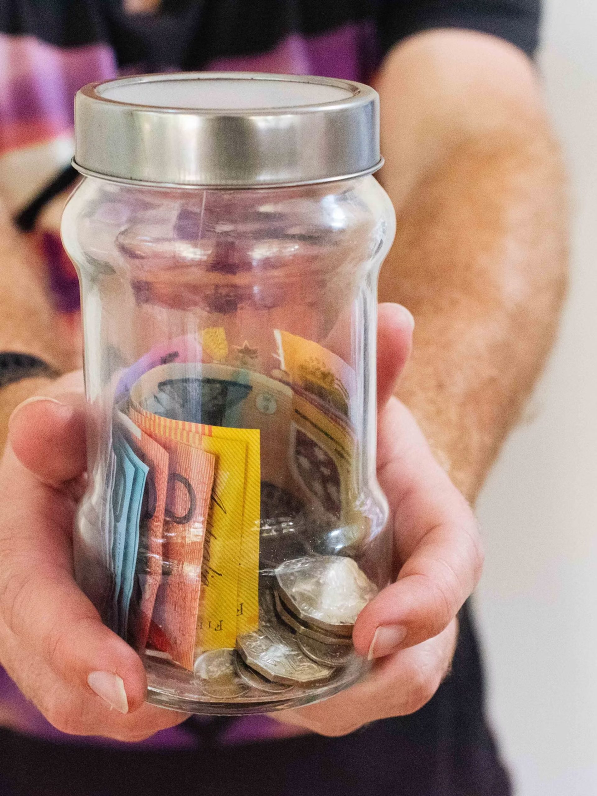 Money in a jar