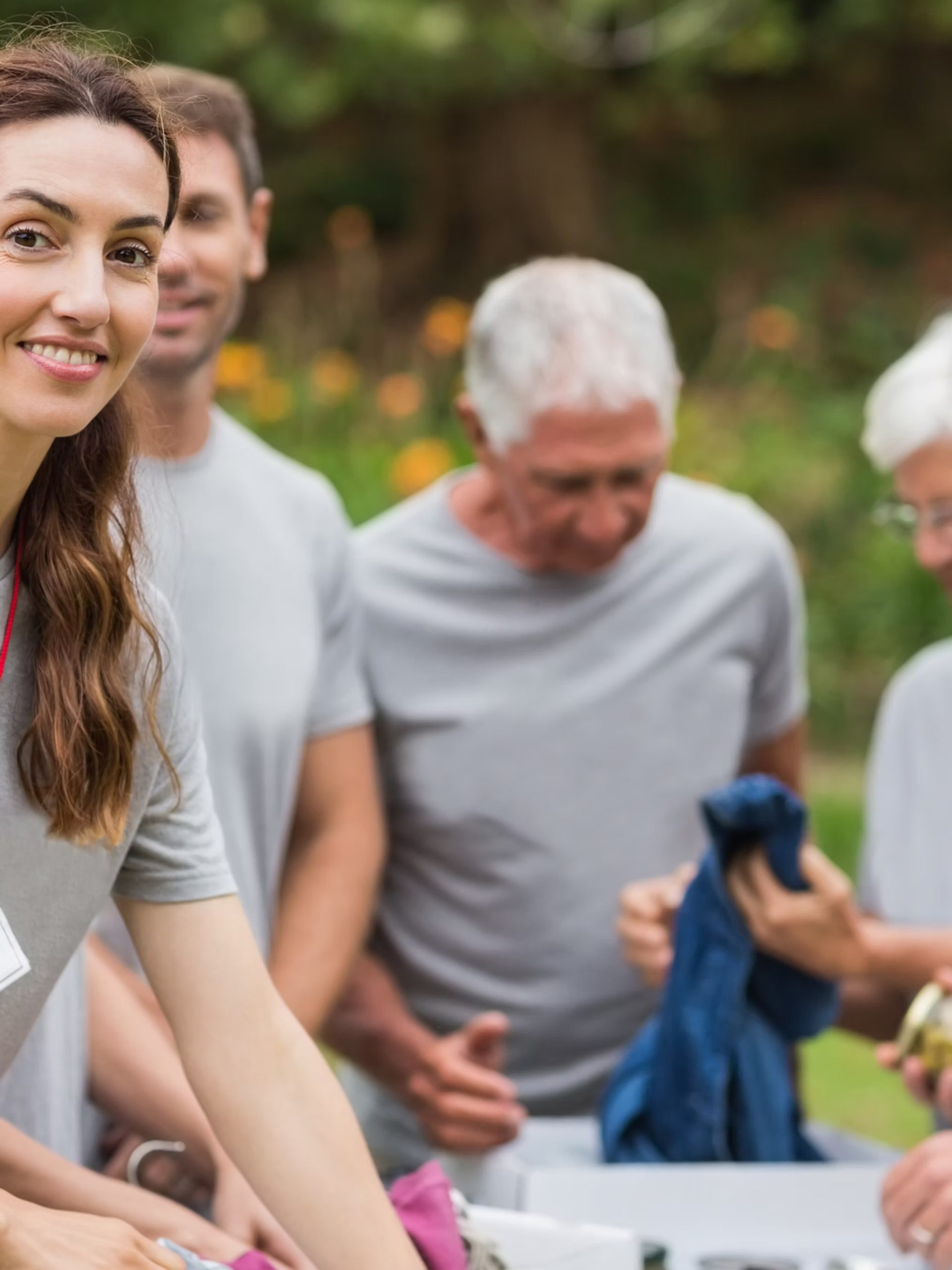 Volunteers smiling